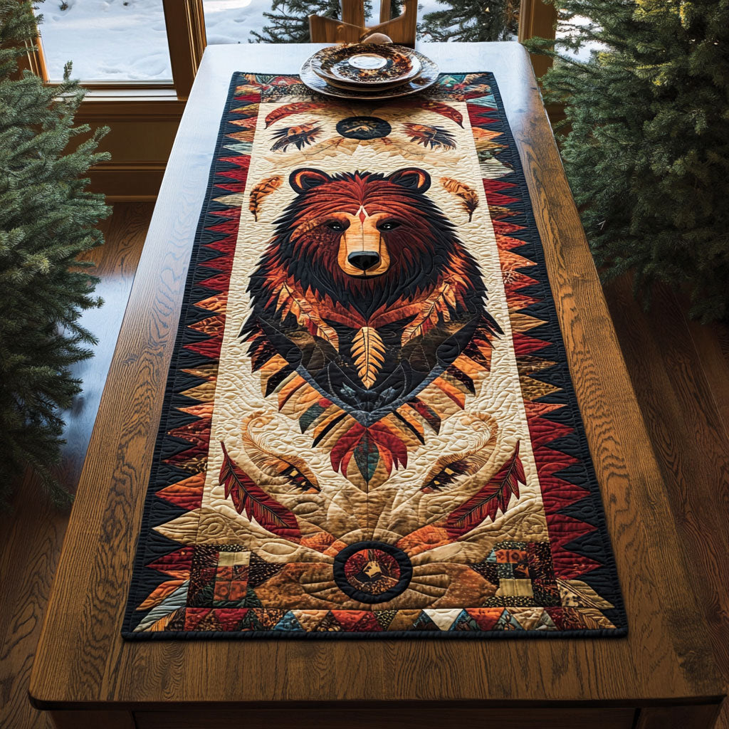 Tribal Bear Totem WJ2406022CL Quilted Table Runner