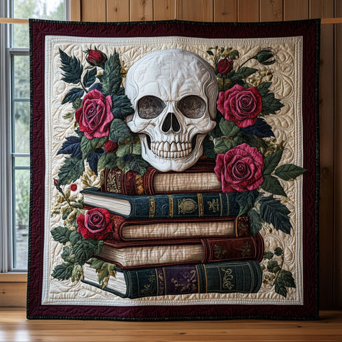 Rose Skull Book CW0110042CL Quilt