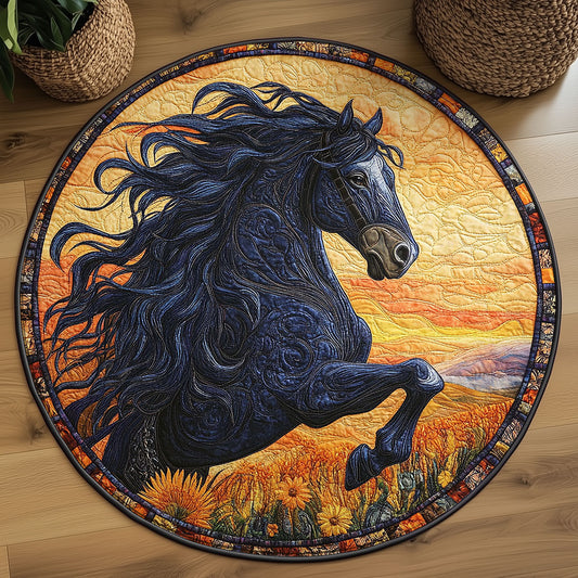Horse Serene WN0506053CL Quilted Round Mat