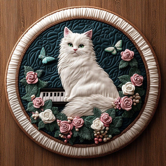 Heritage Piano Cat KL1301059CL Quilted Round Mat