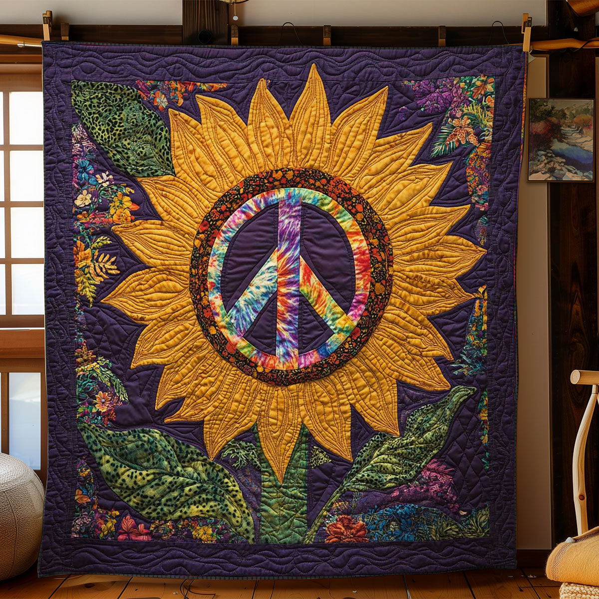 Sunflower Peace Vibes WN1501025CL Quilt