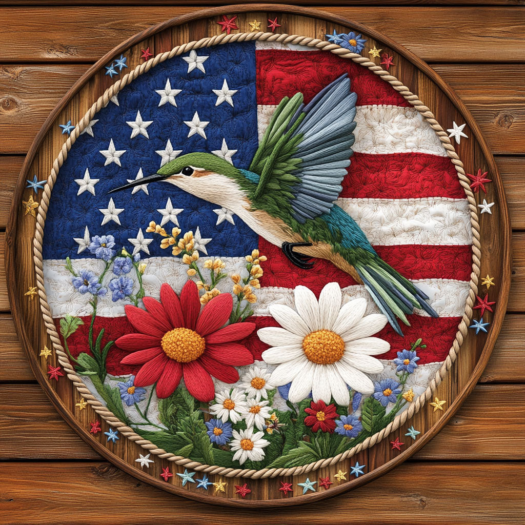 Hummingbird Shine WN1306040CL Quilted Round Mat