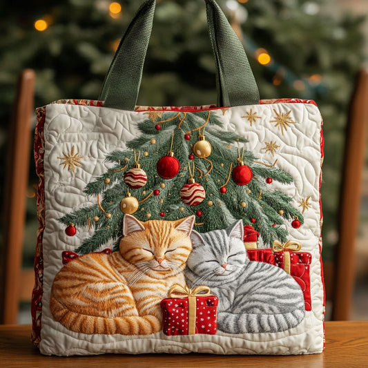 Christmas Feline CP3010041CL Quilted Tote Bag