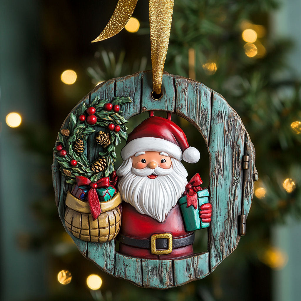 Santa Holiday Window WN1811071CL Christmas Ornament