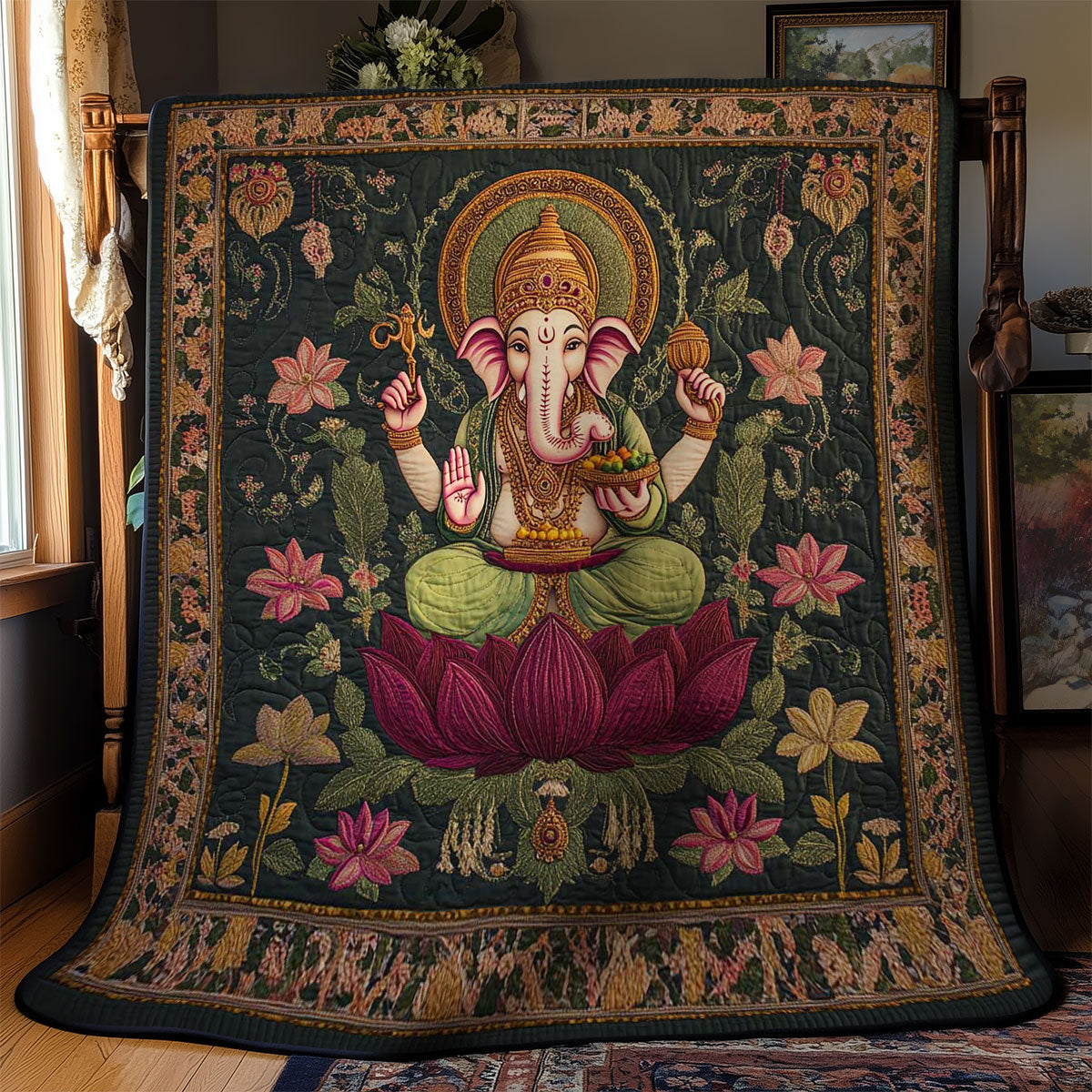 Hinduism Ganesha Protector WN0503039CL Quilt