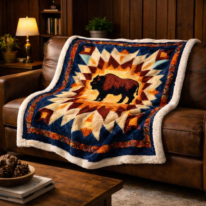 Majestic Bison Star KL0302003CL Faux Fur Throw Blanket