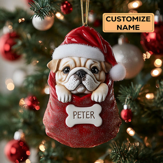 Bulldog Christmas CW0412004CL Personalized Christmas Ornament