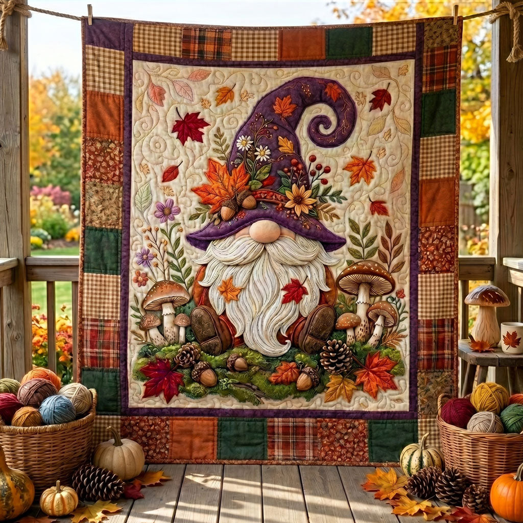 Woodland Harvest Gnome WN2506016CL Quilt