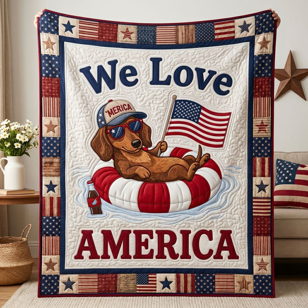 Patriotic Dachshund USA WN0505020CL Quilt