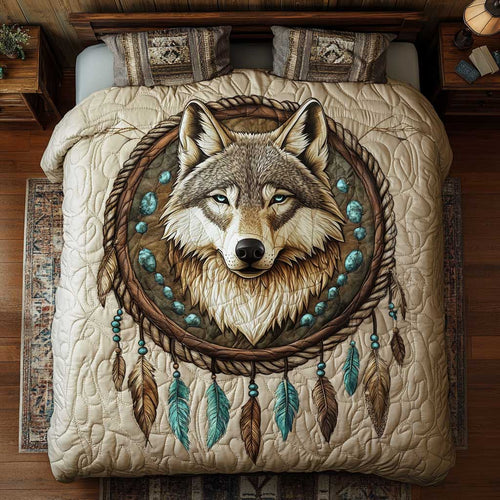 Dreamcatcher Gemstone Wolf WP2001076CL Duvet Cover Set