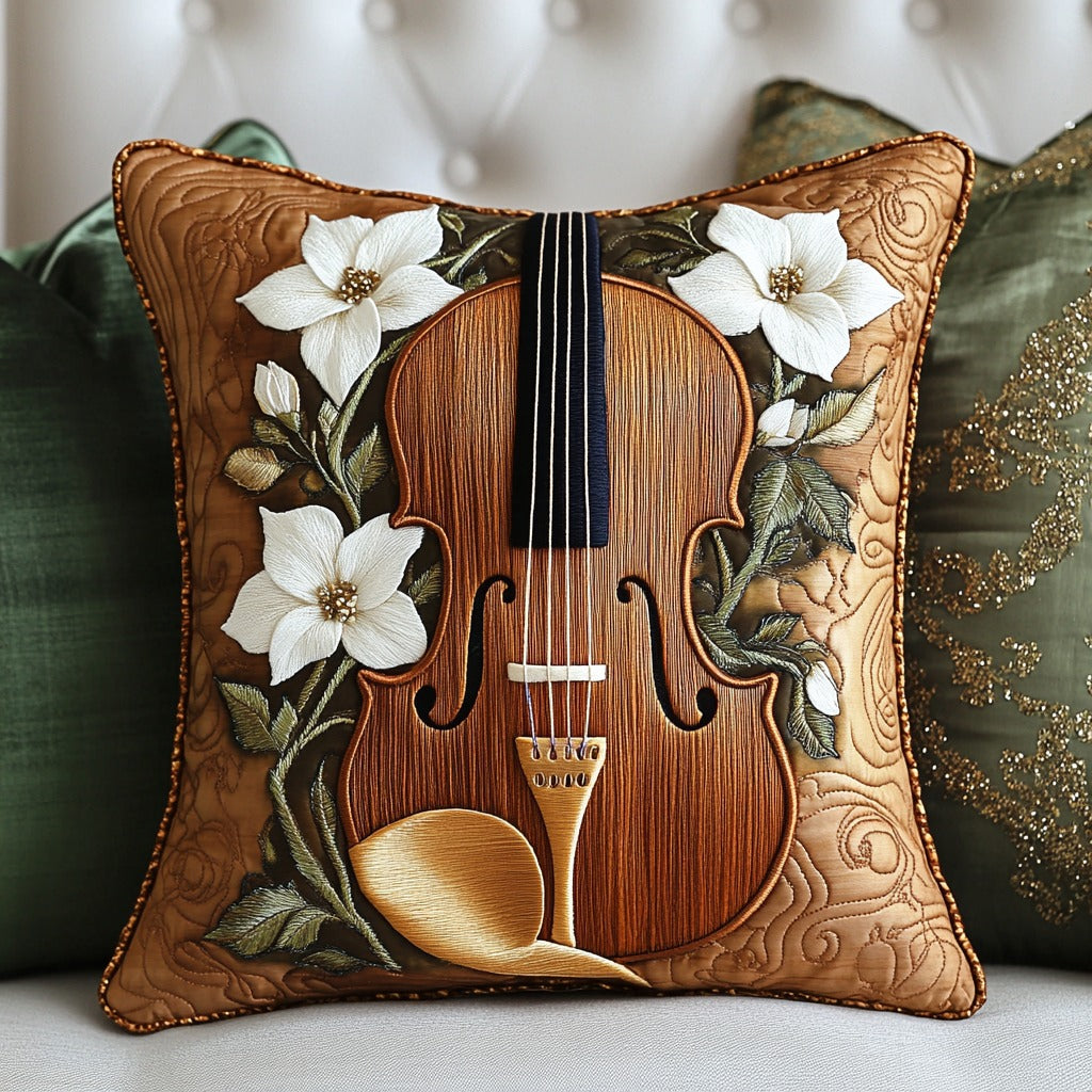 Floral Violin XR1011001CL Quilt Pillow Case