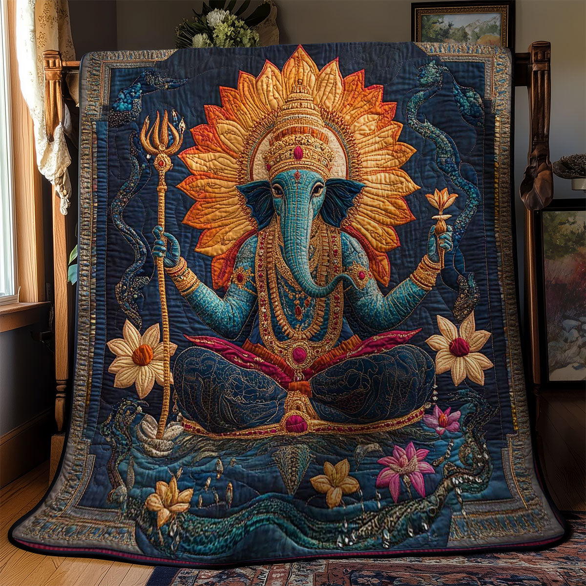 Hinduism Ganesha Wisdom WN0503036CL Quilt