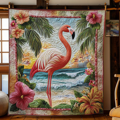 Flamingo And Hibiscus Harmony WN1003043CL Quilt