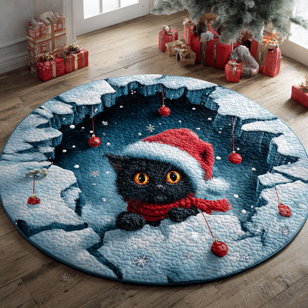 Black Cat Pop CW2811001CL Quilted Round Mat