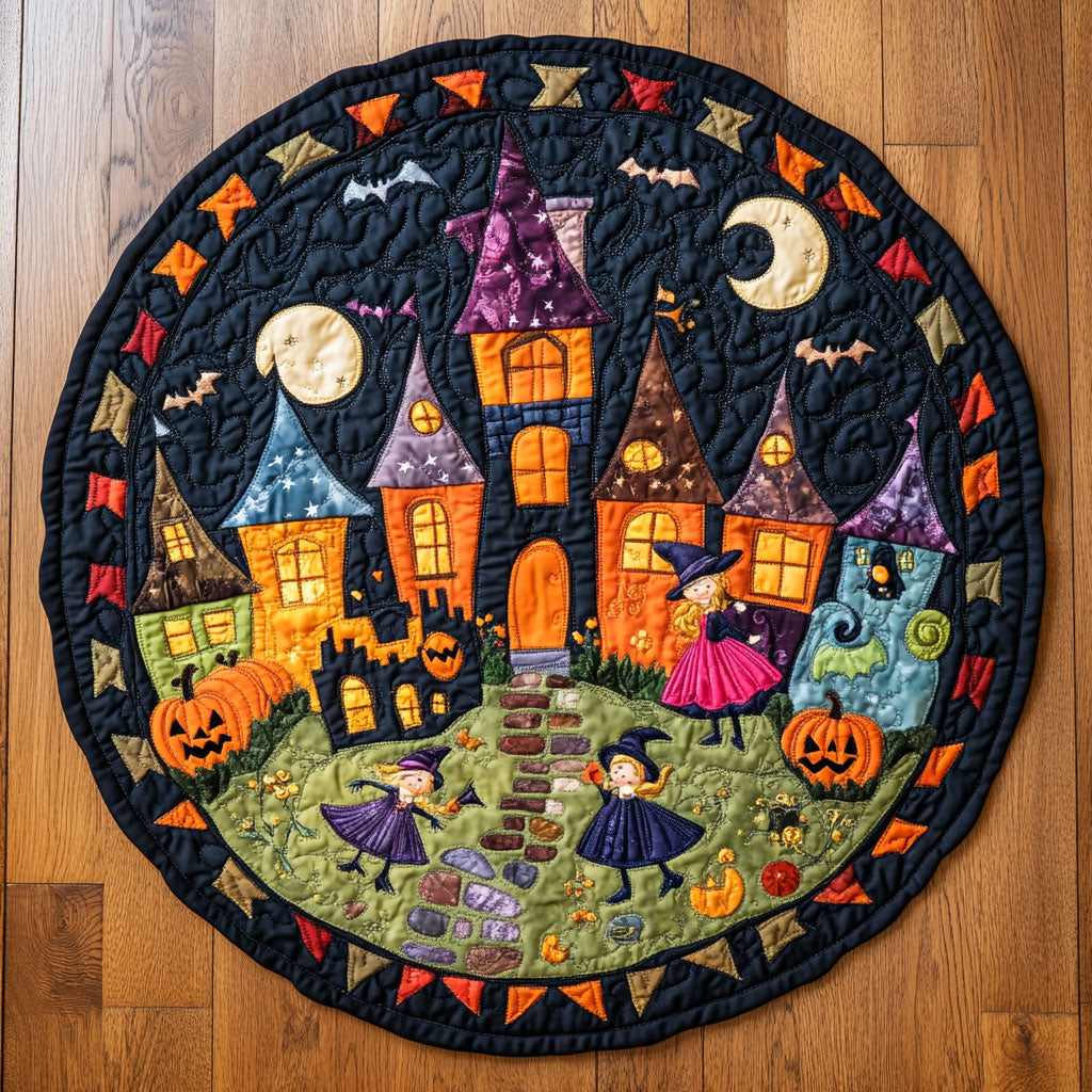 Castle Bats WN0108003CL Quilted Round Mat