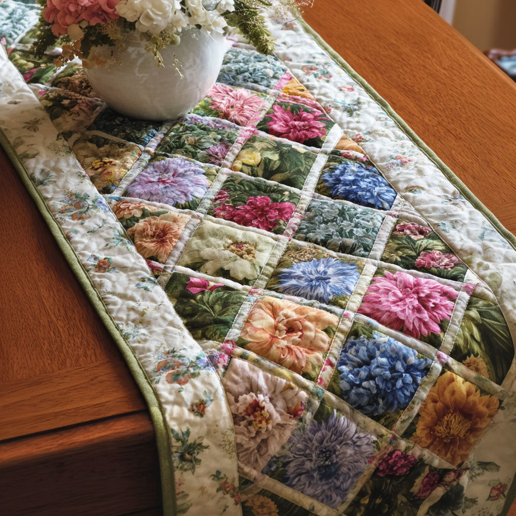 Garden Tiles CP1201038CL Quilted Table Runner