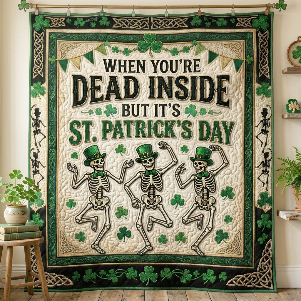 Funny Dancing Skeleton Shamrock WN0805008CL Quilt
