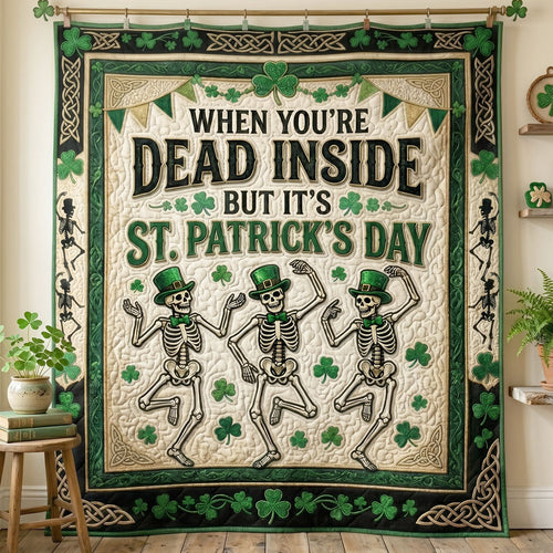 Funny Dancing Skeleton Shamrock WN0805008CL Quilt
