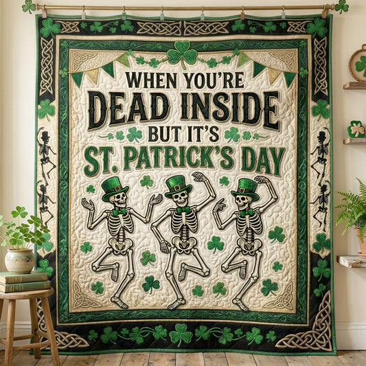 Funny Dancing Skeleton Shamrock WN0805008CL Quilt