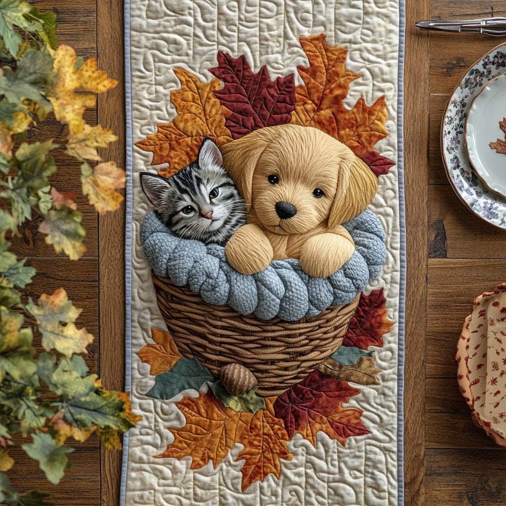 Cozy Autumn Pet WJ0307032CL Quilted Table Runner