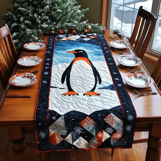 Penguin Peek WJ2607035CL Quilted Table Runner
