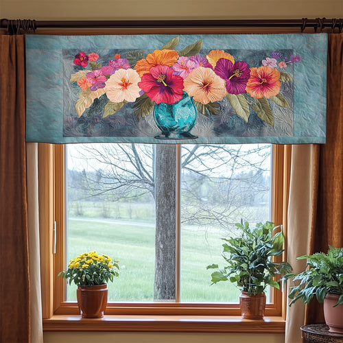 Hibiscus Whispering Sky WN1906049CL Quilted Valance