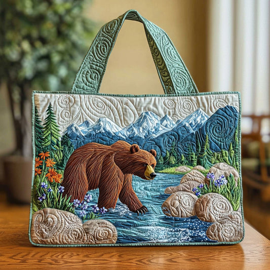 Strolling Bear QA1012029CL Quilted Tote Bag