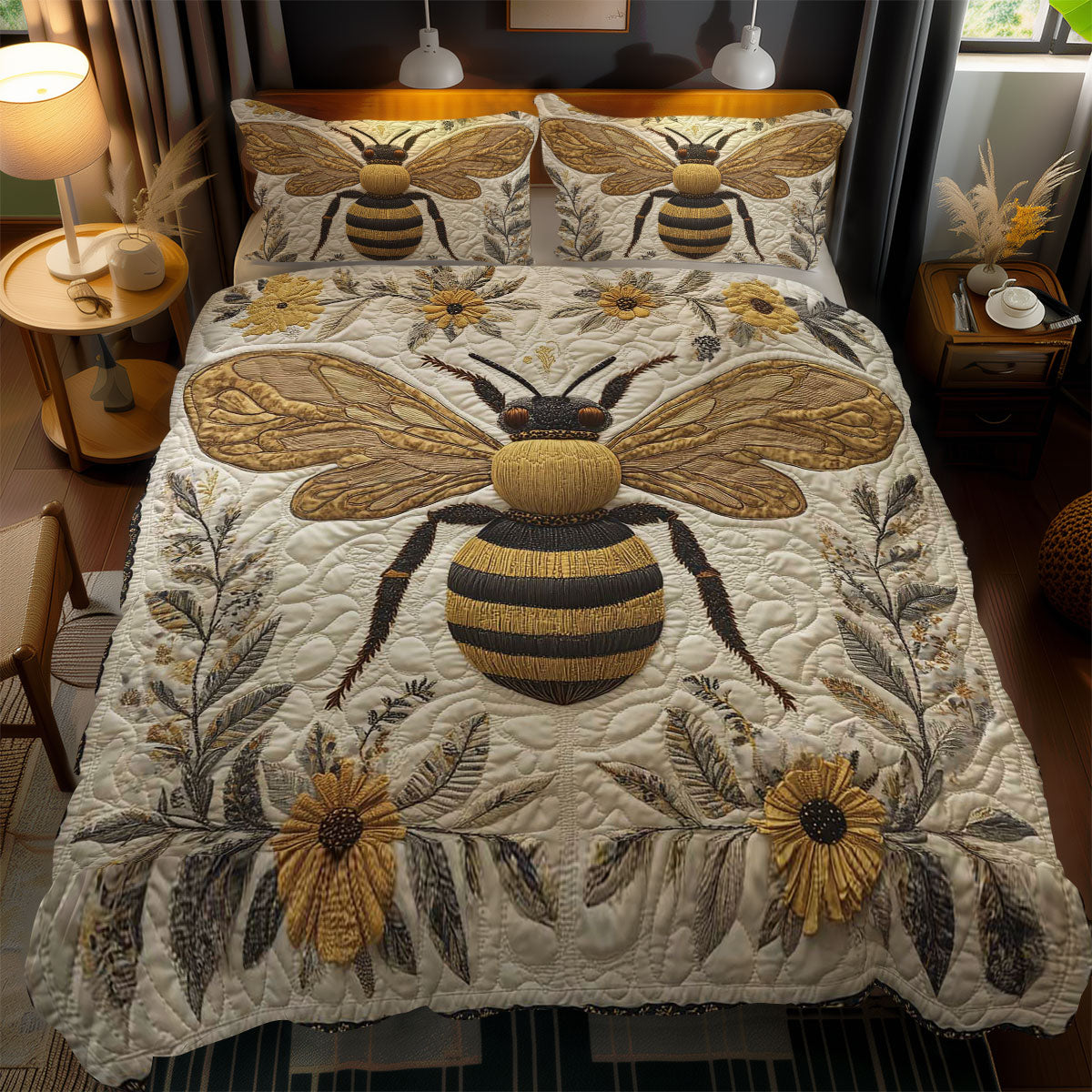 Bee And Wildflowers WN1203083CL Duvet Cover Set