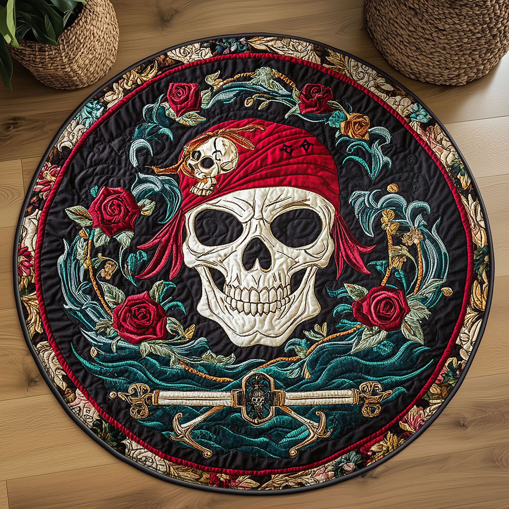 Cursed Skull WN2308031CL Quilted Round Mat