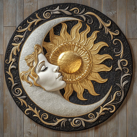 Starlit Sun & Moon KL0812020CL Quilted Round Mat