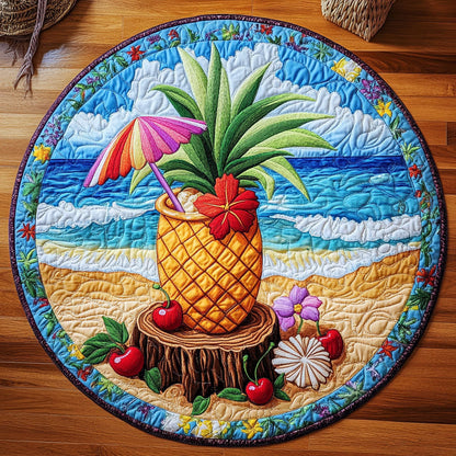 Tropical Pineapple WJ1205029CL Quilted Round Mat