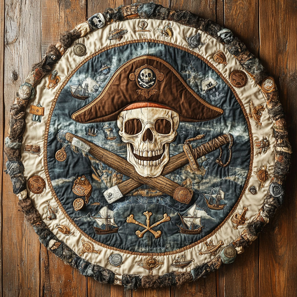 Skull Spiral Prophecy WN1207067CL Quilted Round Mat