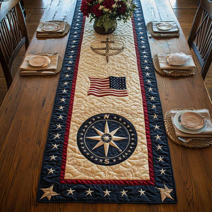 Compass Rose WN0906075CL Quilted Table Runner
