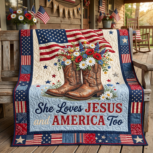 She Loves Jesus And America Too XR0505001CL Quilt
