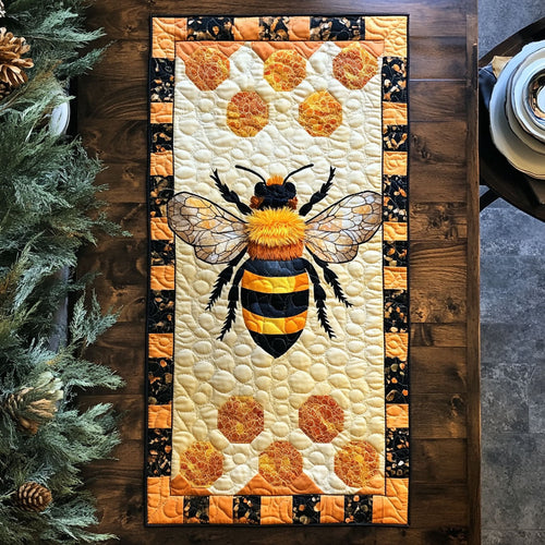 Sweet Honey Bee WJ0306026CL Quilted Table Runner