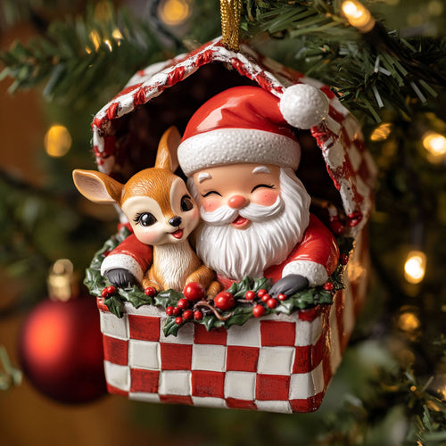 Santa and Deer CW2311026CL Christmas Ornament