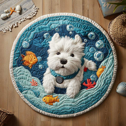 Ocean Westie WN0304055CL Quilted Round Mat