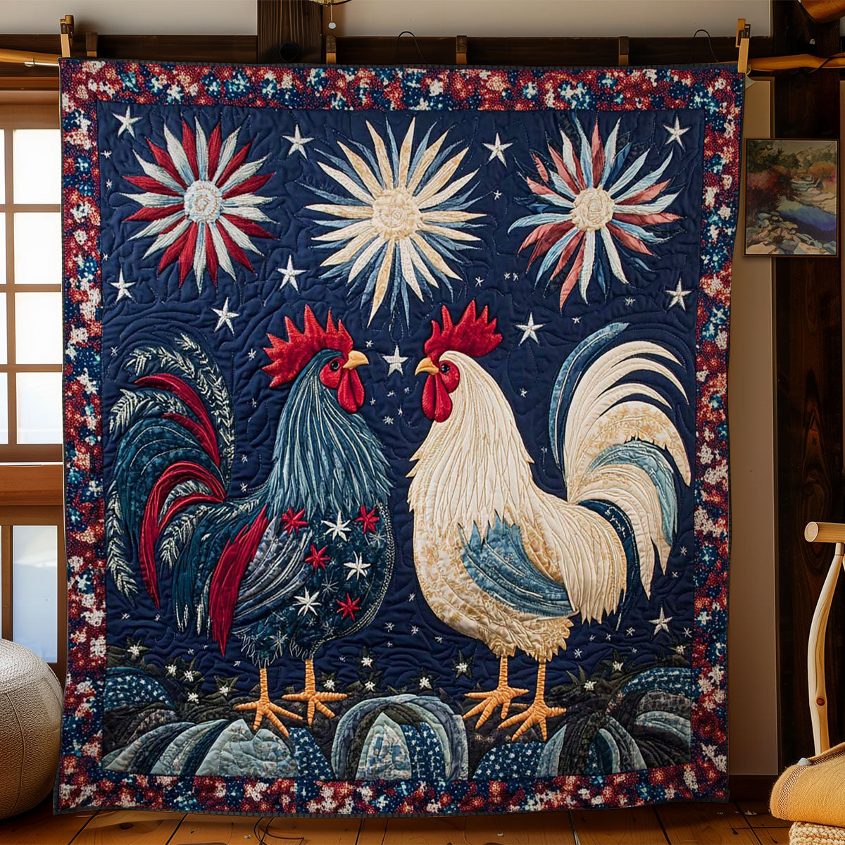 Firework Rooster WN1702019CL Quilt