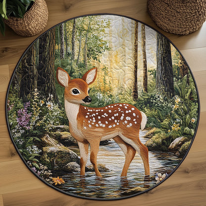 Lone Fawn WJ3006037CL Quilted Round Mat