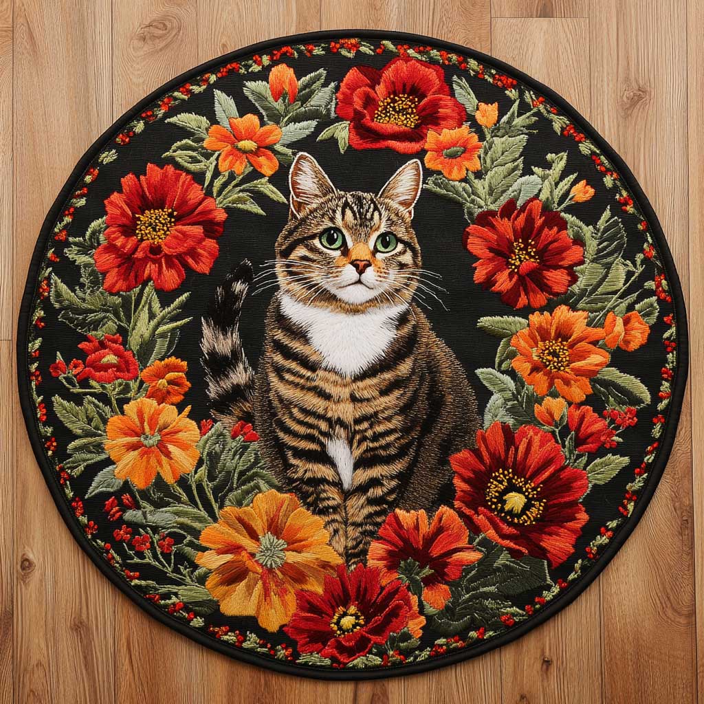 Harvest Cat Nest WN1705028CL Quilted Round Mat