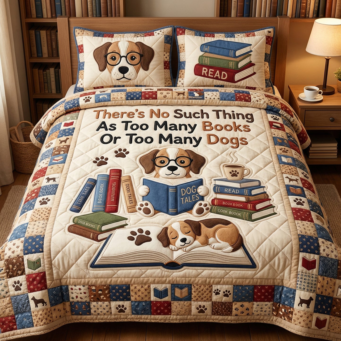 Too Many Books Of Too Many Dogs XR0904008CL Duvet Cover Set