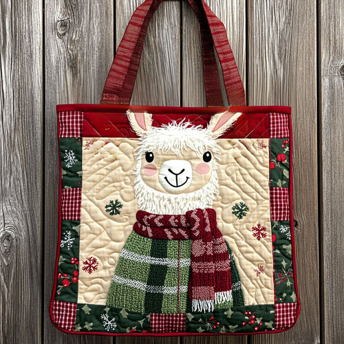 Llama Winter Spirit WN1711056CL Quilted Tote Bag