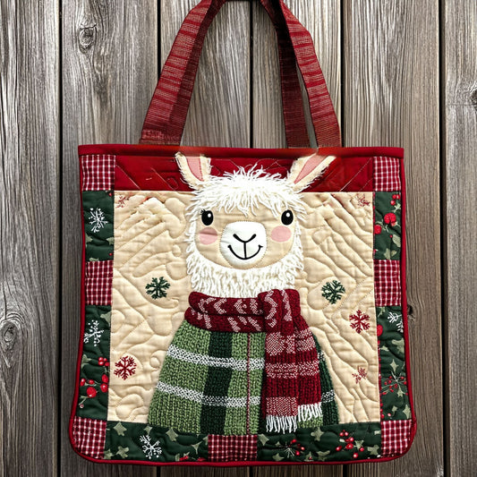 Llama Winter Spirit WN1711056CL Quilted Tote Bag
