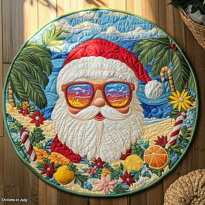 Tropical Santa WN1605060CL Quilted Round Mat