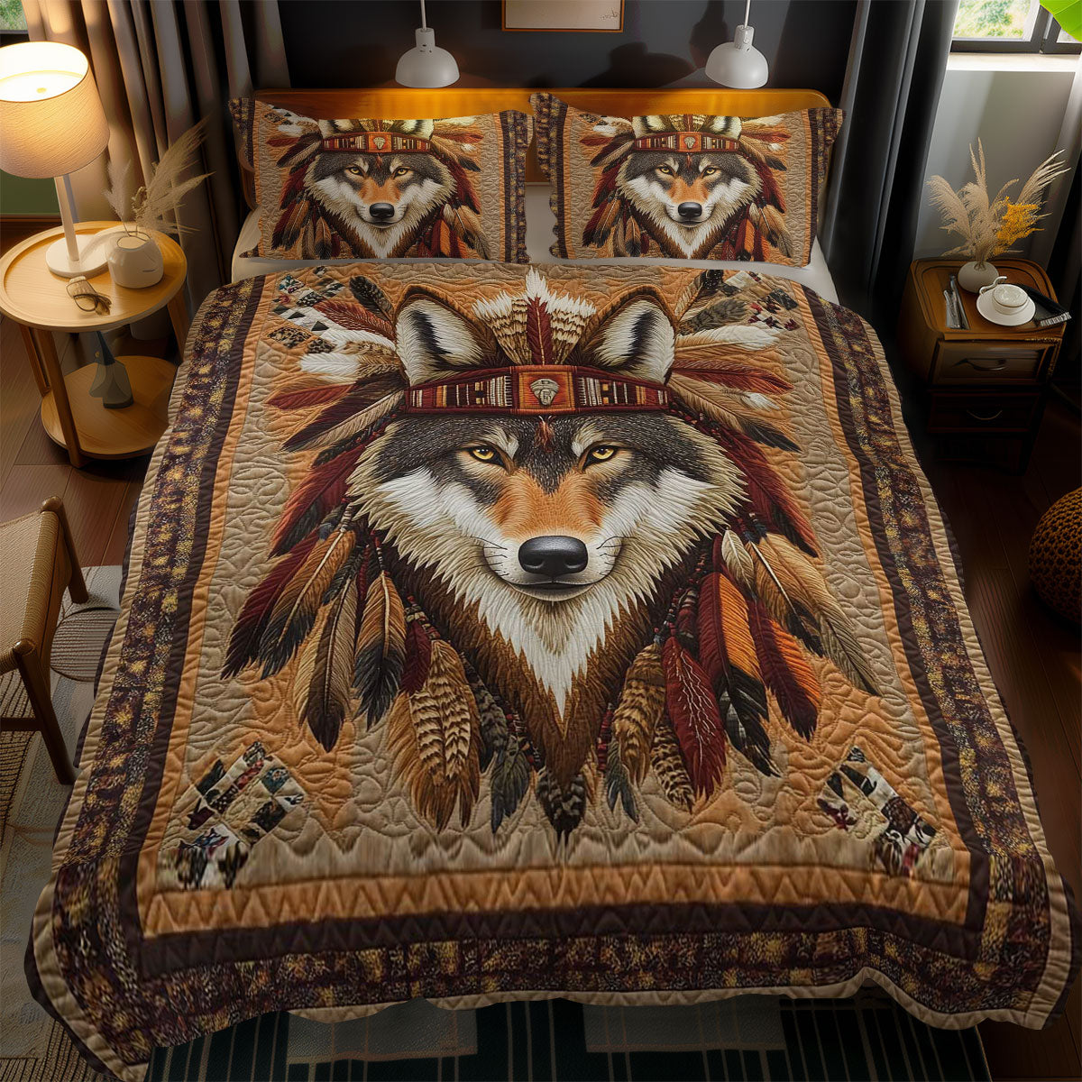 Tribal Wolf WN2401059CL Duvet Cover Set