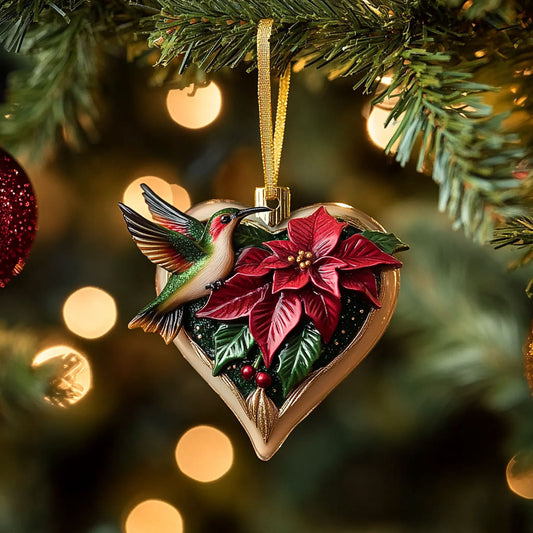 Heart Hummingbird WN1512034CL Christmas Ornament
