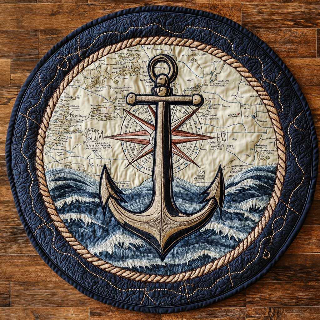 Atlas Anchor WN0705010CL Quilted Round Mat