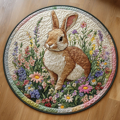 Spring Bunny CW1001083CL Quilted Round Mat