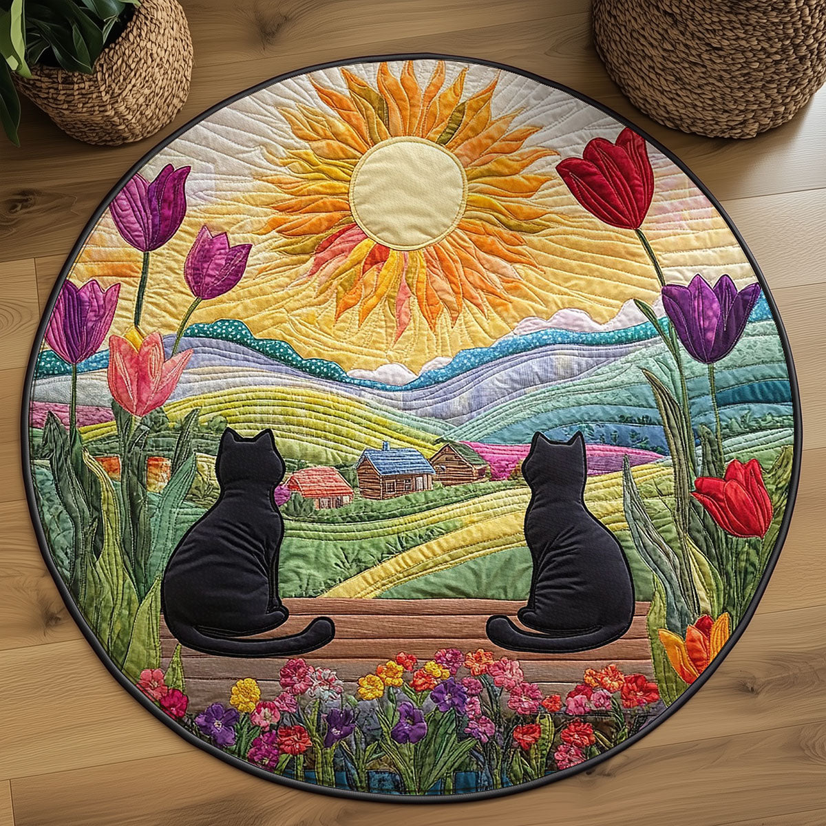 Whiskered Hill WJ2307049CL Quilted Round Mat
