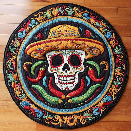 Skull Mystique WN3105039CL Quilted Round Mat